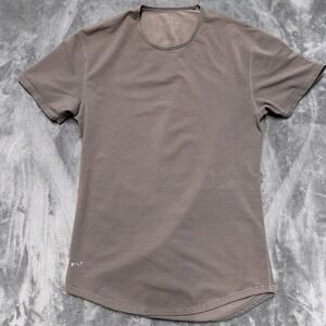 BYLT Drop Cut T-Shirt Mens L Brown Striped Athletic Performance Activewear